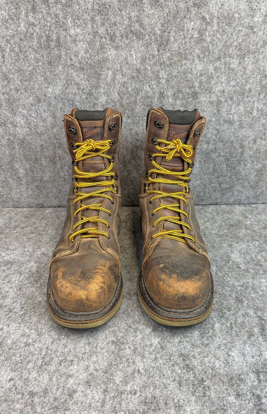 Danner Steel Yard 8" Steel Toe Work Boots Size 10.5 Brown Leather Waterproof